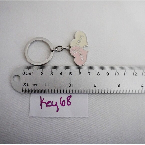 Puppy Love Hearts Keychain Bag Charm - Picture 3 of 4
